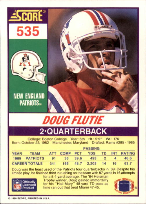 1990 Score Football "Main Set" Cards #441 to #660 Rookies and Veterans - Picture 185 of 427