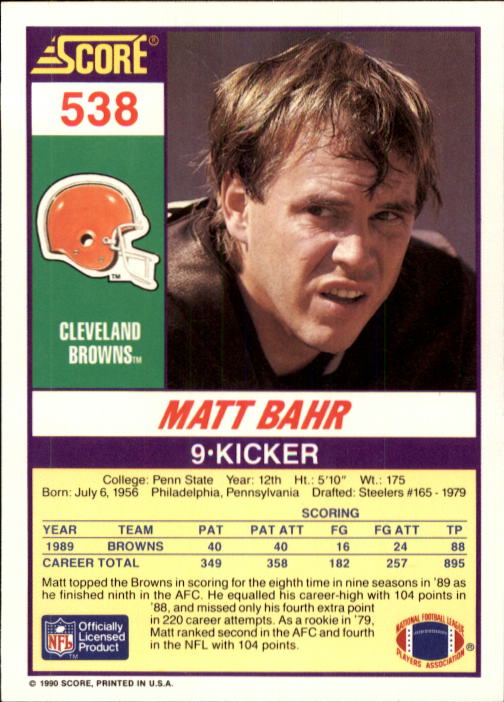 1990 Score Football "Main Set" Cards #441 to #660 Rookies and Veterans - Picture 189 of 427