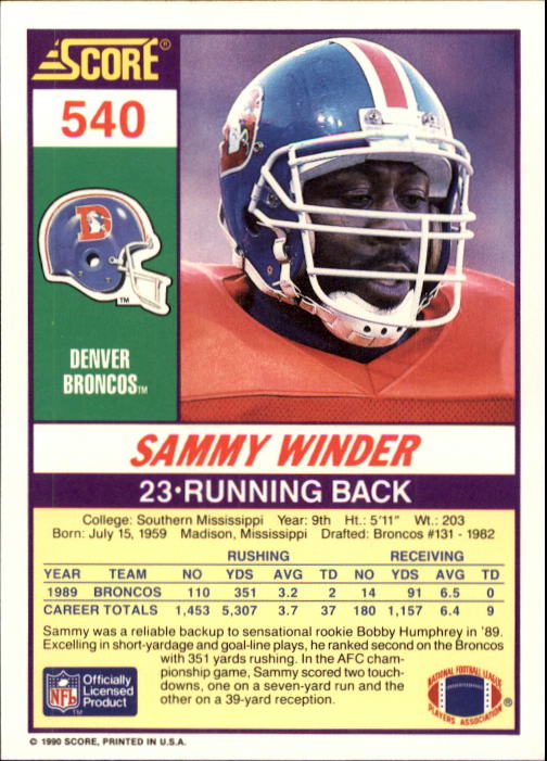1990 Score Football "Main Set" Cards #441 to #660 Rookies and Veterans - Picture 193 of 427