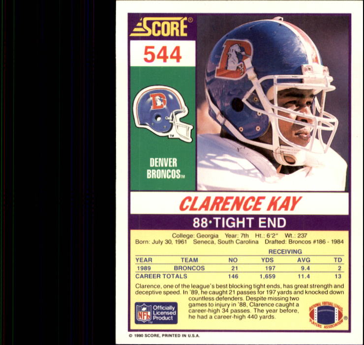 1990 Score Football "Main Set" Cards #441 to #660 Rookies and Veterans - Picture 201 of 427