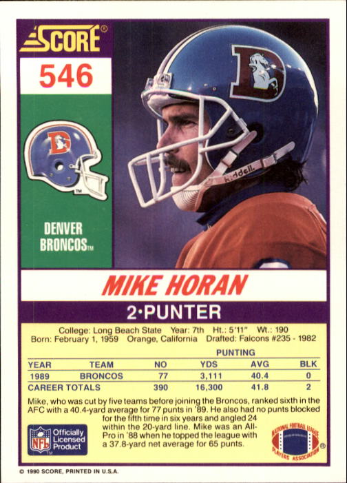 1990 Score Football "Main Set" Cards #441 to #660 Rookies and Veterans - Picture 205 of 427