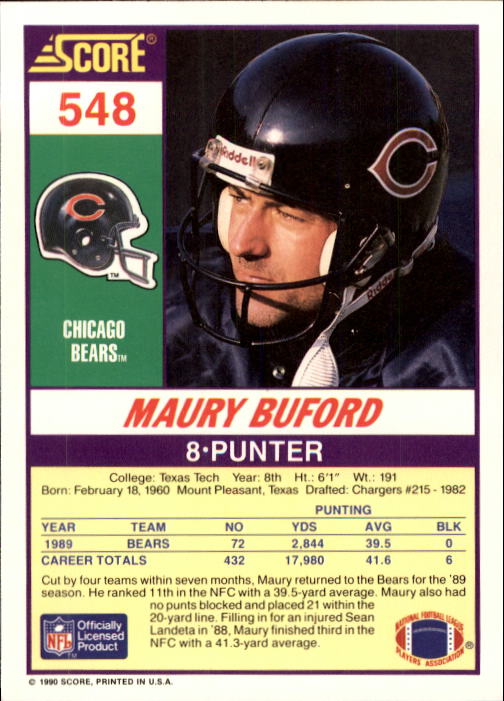 1990 Score Football "Main Set" Cards #441 to #660 Rookies and Veterans - Picture 209 of 427