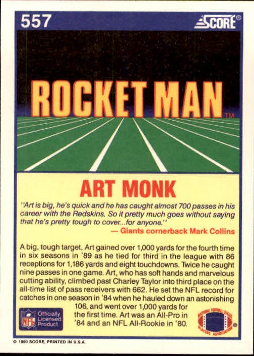 1990 Score Football "Main Set" Cards #441 to #660 Rookies and Veterans - Picture 227 of 427