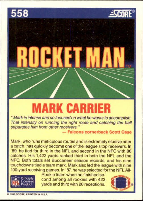 1990 Score Football "Main Set" Cards #441 to #660 Rookies and Veterans - Picture 229 of 427