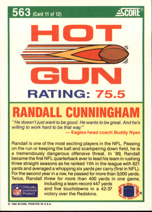 1990 Score Football "Main Set" Cards #441 to #660 Rookies and Veterans - Picture 239 of 427
