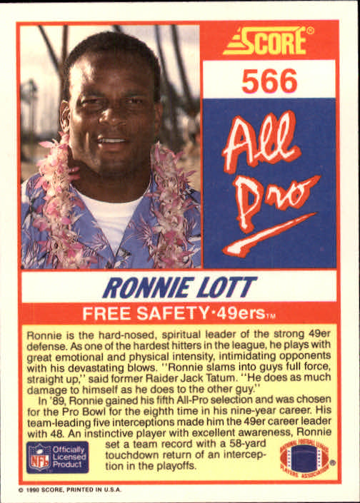 1990 Score Football "Main Set" Cards #441 to #660 Rookies and Veterans - Picture 245 of 427