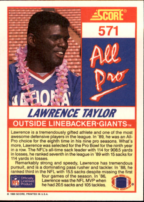 1990 Score Football "Main Set" Cards #441 to #660 Rookies and Veterans - Picture 255 of 427
