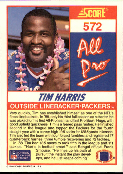 1990 Score Football "Main Set" Cards #441 to #660 Rookies and Veterans - Picture 257 of 427