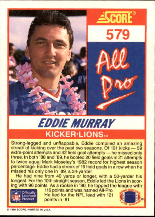 1990 Score Football "Main Set" Cards #441 to #660 Rookies and Veterans - Picture 271 of 427