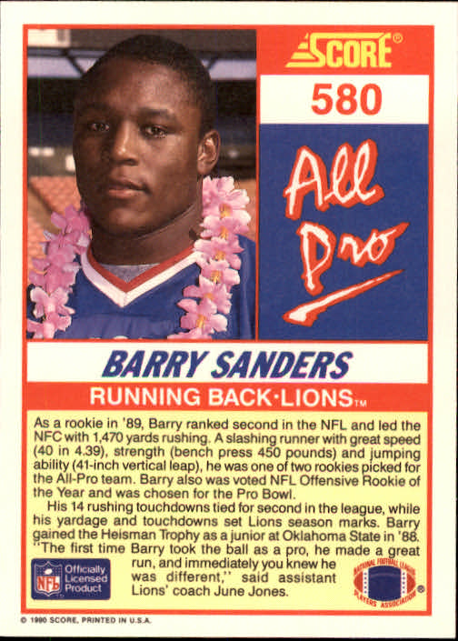 1990 Score Football "Main Set" Cards #441 to #660 Rookies and Veterans - Picture 273 of 427