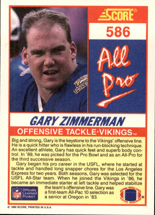1990 Score Football "Main Set" Cards #441 to #660 Rookies and Veterans - Picture 285 of 427