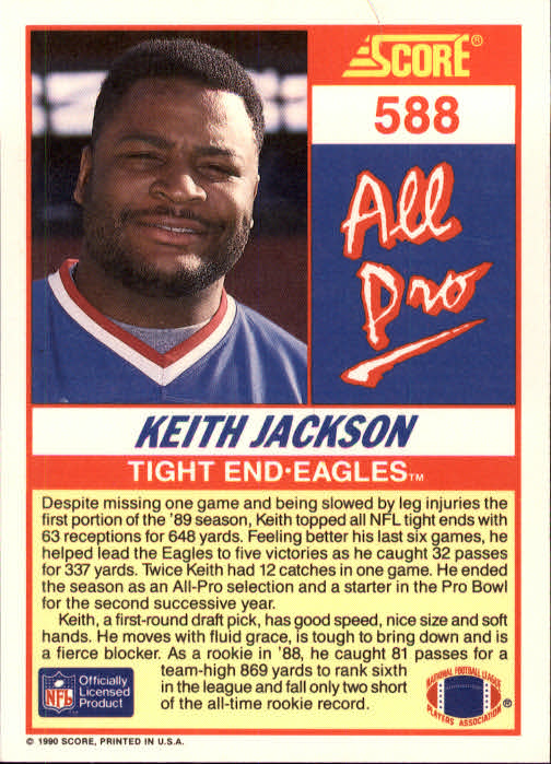 1990 Score Football "Main Set" Cards #441 to #660 Rookies and Veterans - Picture 289 of 427