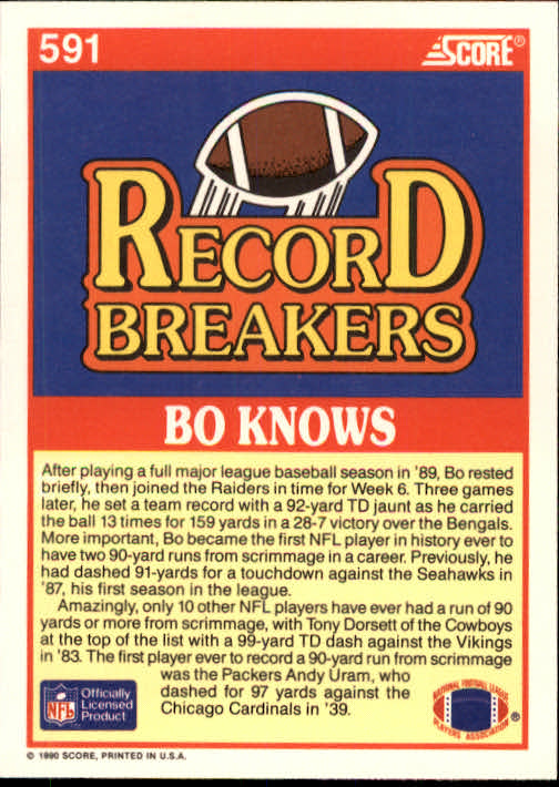 1990 Score Football "Main Set" Cards #441 to #660 Rookies and Veterans - Picture 295 of 427