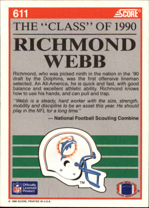 1990 Score Football "Main Set" Cards #441 to #660 Rookies and Veterans - Picture 331 of 427