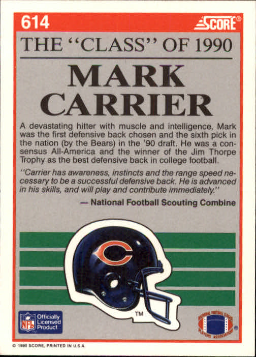 1990 Score Football "Main Set" Cards #441 to #660 Rookies and Veterans - Picture 337 of 427