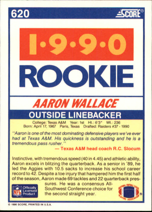 1990 Score Football "Main Set" Cards #441 to #660 Rookies and Veterans - Picture 347 of 427