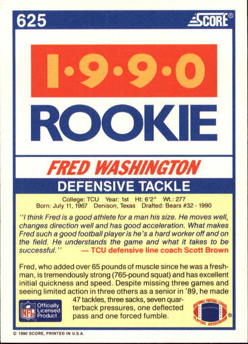 1990 Score Football "Main Set" Cards #441 to #660 Rookies and Veterans - Picture 357 of 427