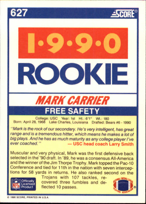 1990 Score Football "Main Set" Cards #441 to #660 Rookies and Veterans - Picture 361 of 427
