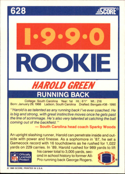 1990 Score Football "Main Set" Cards #441 to #660 Rookies and Veterans - Picture 363 of 427