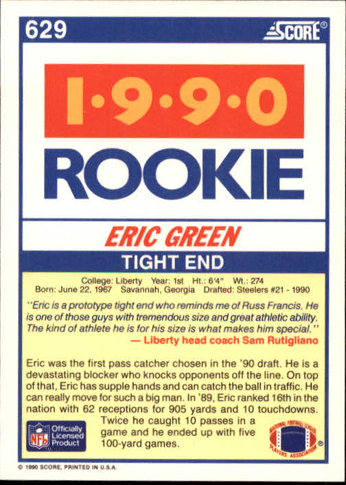 1990 Score Football "Main Set" Cards #441 to #660 Rookies and Veterans - Picture 365 of 427