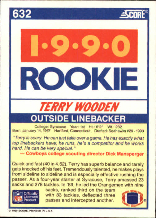 1990 Score Football "Main Set" Cards #441 to #660 Rookies and Veterans - Picture 371 of 427