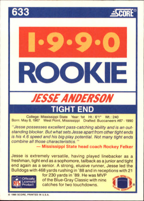 1990 Score Football "Main Set" Cards #441 to #660 Rookies and Veterans - Picture 373 of 427