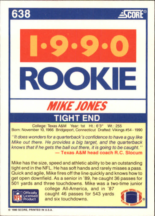 1990 Score Football "Main Set" Cards #441 to #660 Rookies and Veterans - Picture 383 of 427