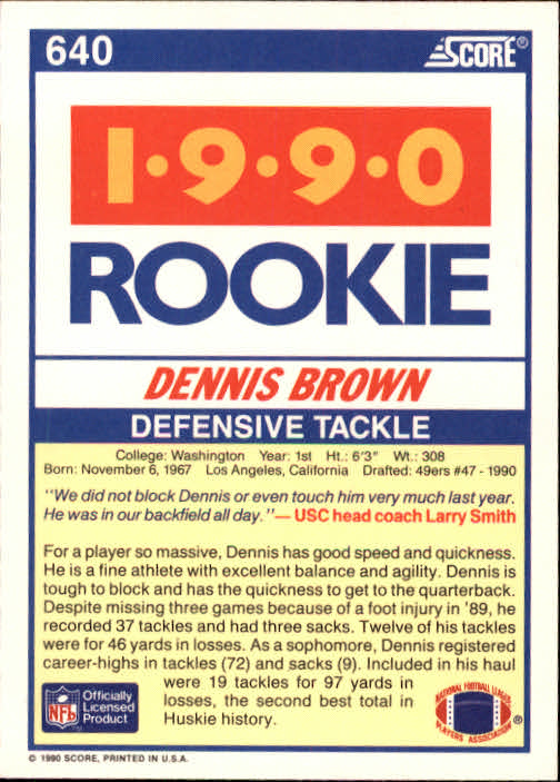 1990 Score Football "Main Set" Cards #441 to #660 Rookies and Veterans - Picture 387 of 427
