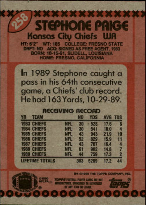 1990 Topps Football "Main Set" Cards #201 to #400 Rookies and Veterans - Picture 113 of 389