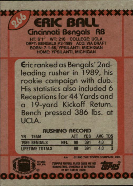 1990 Topps Football "Main Set" Cards #201 to #400 Rookies and Veterans - Picture 129 of 389