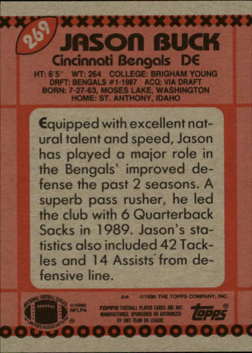 1990 Topps Football "Main Set" Cards #201 to #400 Rookies and Veterans - Picture 135 of 389