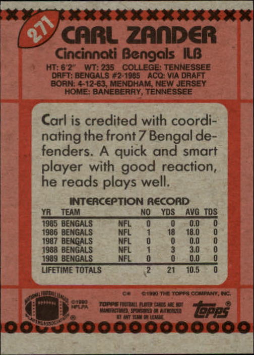 1990 Topps Football "Main Set" Cards #201 to #400 Rookies and Veterans - Picture 139 of 389
