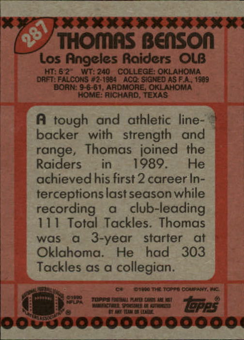 1990 Topps Football "Main Set" Cards #201 to #400 Rookies and Veterans - Picture 169 of 389