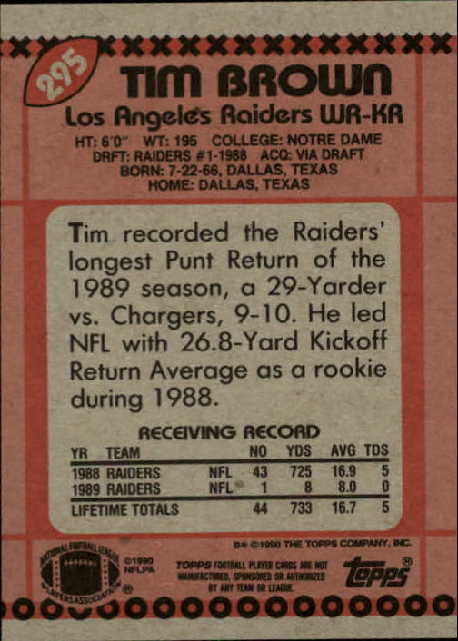 1990 Topps Football "Main Set" Cards #201 to #400 Rookies and Veterans - Picture 185 of 389