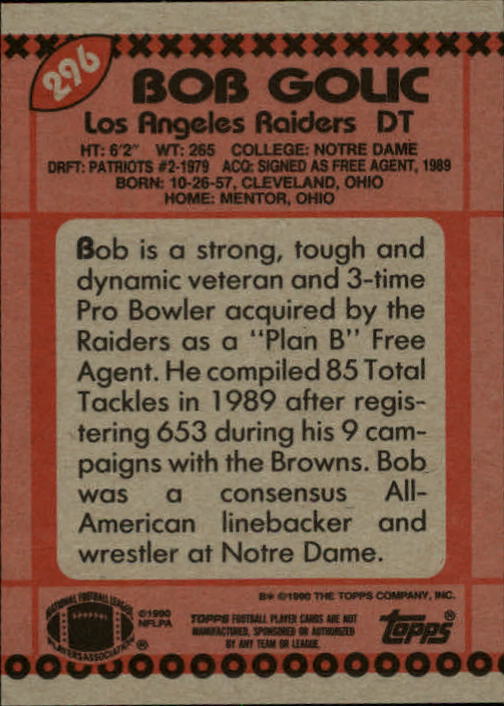 1990 Topps Football "Main Set" Cards #201 to #400 Rookies and Veterans - Picture 187 of 389