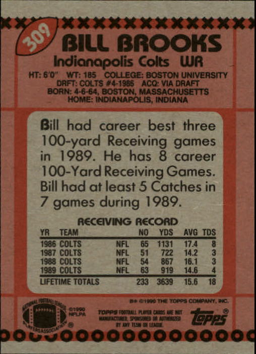 1990 Topps Football "Main Set" Cards #201 to #400 Rookies and Veterans - Picture 213 of 389