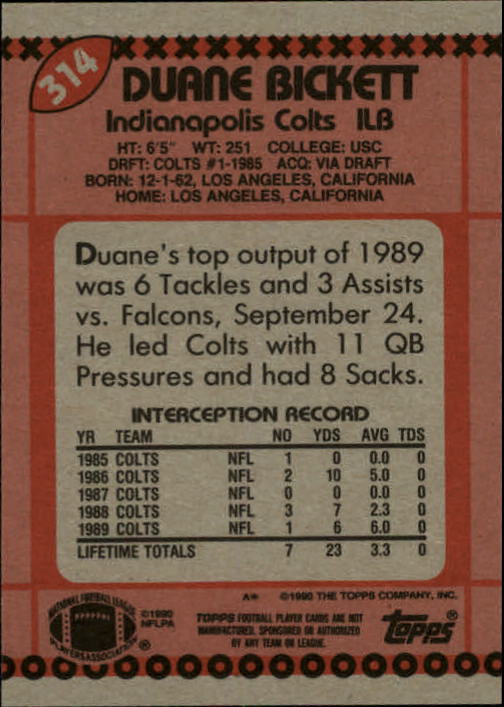 1990 Topps Football "Main Set" Cards #201 to #400 Rookies and Veterans - Picture 223 of 389