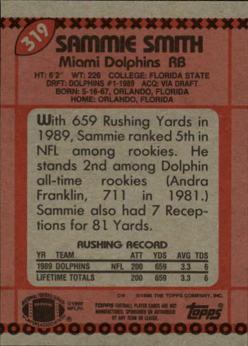 1990 Topps Football "Main Set" Cards #201 to #400 Rookies and Veterans - Picture 233 of 389