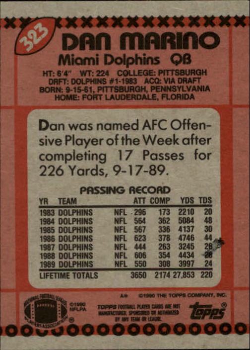 1990 Topps Football "Main Set" Cards #201 to #400 Rookies and Veterans - Picture 241 of 389