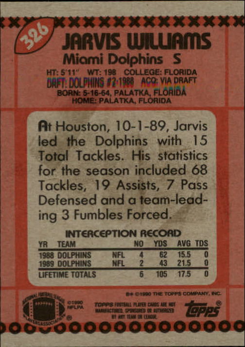 1990 Topps Football "Main Set" Cards #201 to #400 Rookies and Veterans - Picture 247 of 389