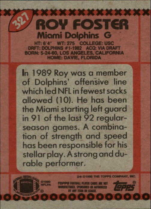 1990 Topps Football "Main Set" Cards #201 to #400 Rookies and Veterans - Picture 249 of 389