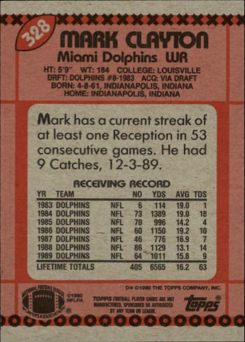 1990 Topps Football "Main Set" Cards #201 to #400 Rookies and Veterans - Picture 251 of 389