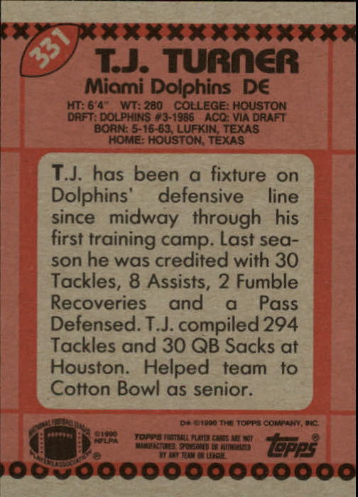 1990 Topps Football "Main Set" Cards #201 to #400 Rookies and Veterans - Picture 257 of 389