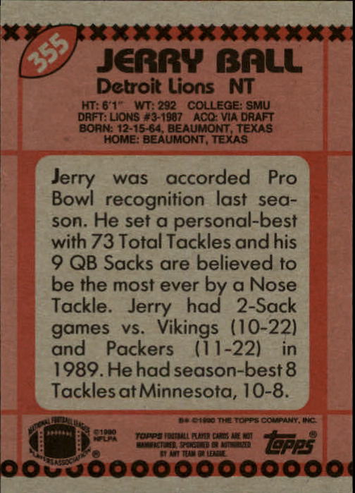 1990 Topps Football "Main Set" Cards #201 to #400 Rookies and Veterans - Picture 303 of 389