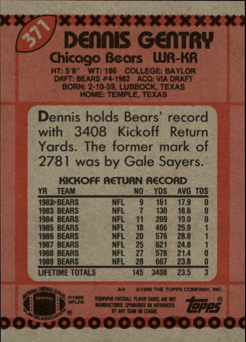 1990 Topps Football "Main Set" Cards #201 to #400 Rookies and Veterans - Picture 335 of 389