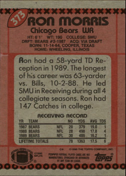 1990 Topps Football "Main Set" Cards #201 to #400 Rookies and Veterans - Picture 339 of 389