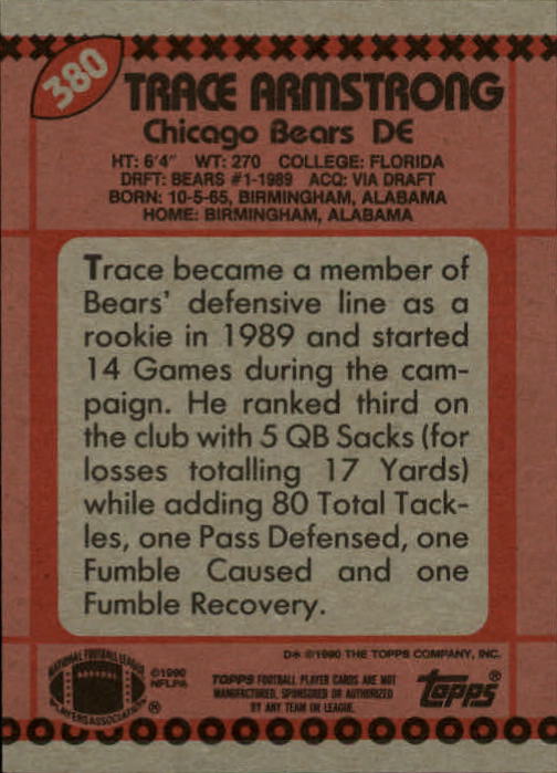 1990 Topps Football "Main Set" Cards #201 to #400 Rookies and Veterans - Picture 353 of 389