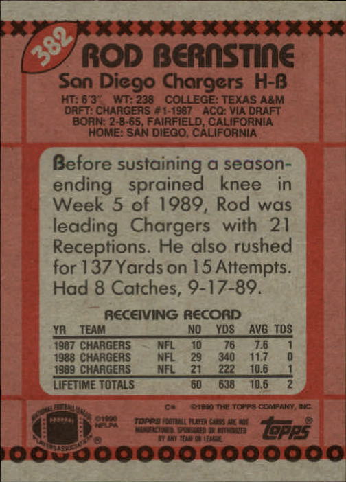 1990 Topps Football "Main Set" Cards #201 to #400 Rookies and Veterans - Picture 355 of 389