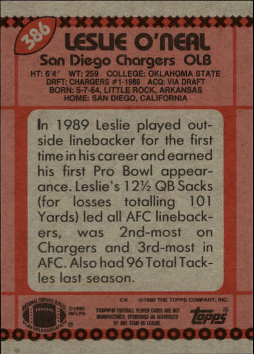 1990 Topps Football "Main Set" Cards #201 to #400 Rookies and Veterans - Picture 363 of 389
