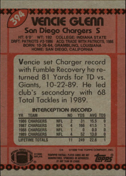 1990 Topps Football "Main Set" Cards #201 to #400 Rookies and Veterans - Picture 379 of 389